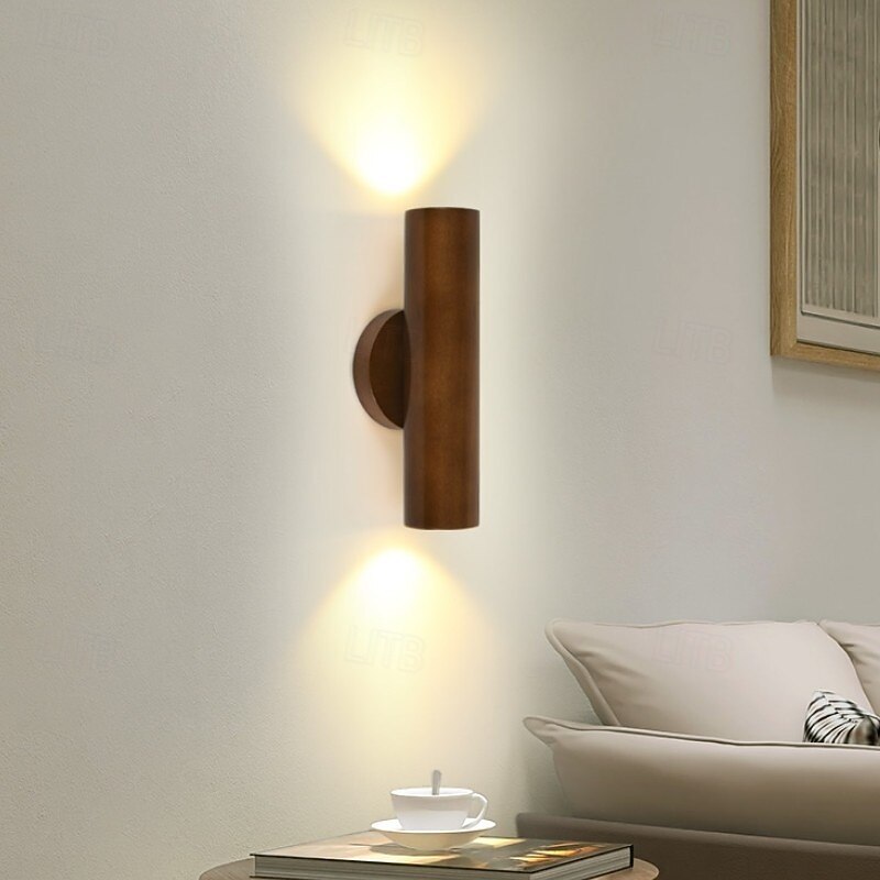 Wooden Warm White Wall Lamp for Entrance Stair Aisle Living Room Wall Porch Decoration 1PC3