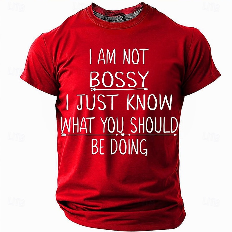 Mens Funny Graphic T-Shirt - I Am Not Bossy I Just Know What You Should Be Doing Short Sleeve Tee