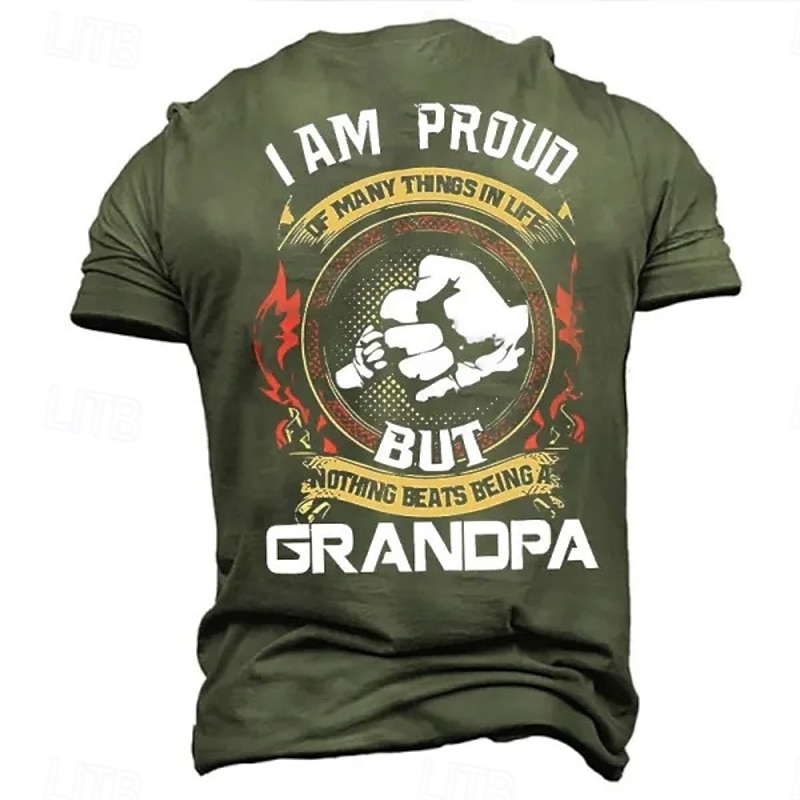 Men's Grandpa Funny Slang T Shirt Short Sleeve T shirt 3D Print Crew Neck Shirt Fashion Daily Basic Street Casual Daily Black Blue Green Summer Spring All Seasons Clothing Apparel S M L XL XXL XXXL4