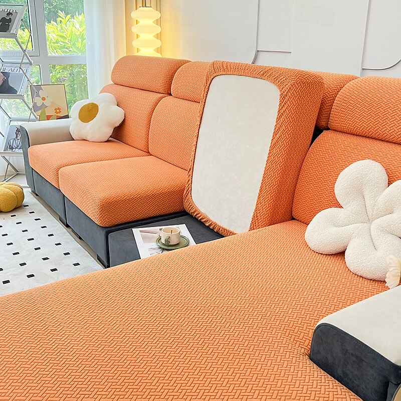 Thick Jacquard Sofa Seat Cushion Cover Funiture Protector Couch Covers for Sofas Anti-dust Removable Seat Slipcover Kids Pets3