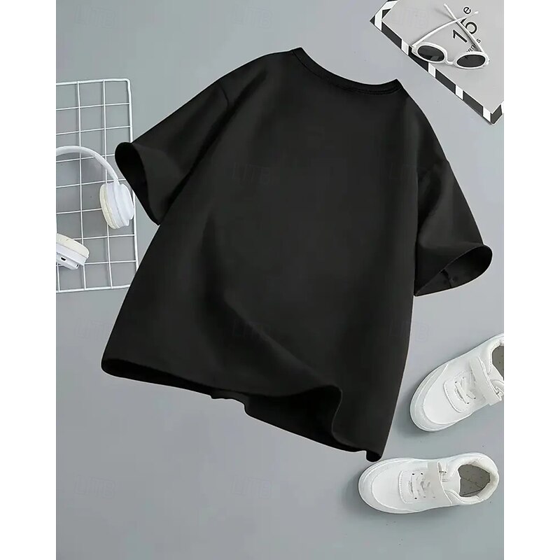 Girls' 3D Heart T shirt Tee Short Sleeve Summer Spring Fashion Basic Kids 4-12 Years Crew Neck Outdoor Casual Daily Regular Fit4