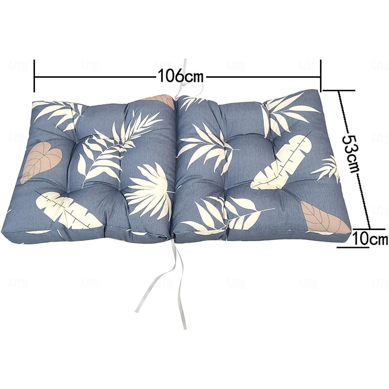 High Back Chair Cushions for Indoor Outdoor Use, Tufted Seat/Back Chair Cushions with Ties, Waterproof All Weather Lounge Sun Lounger Chair Cushions3