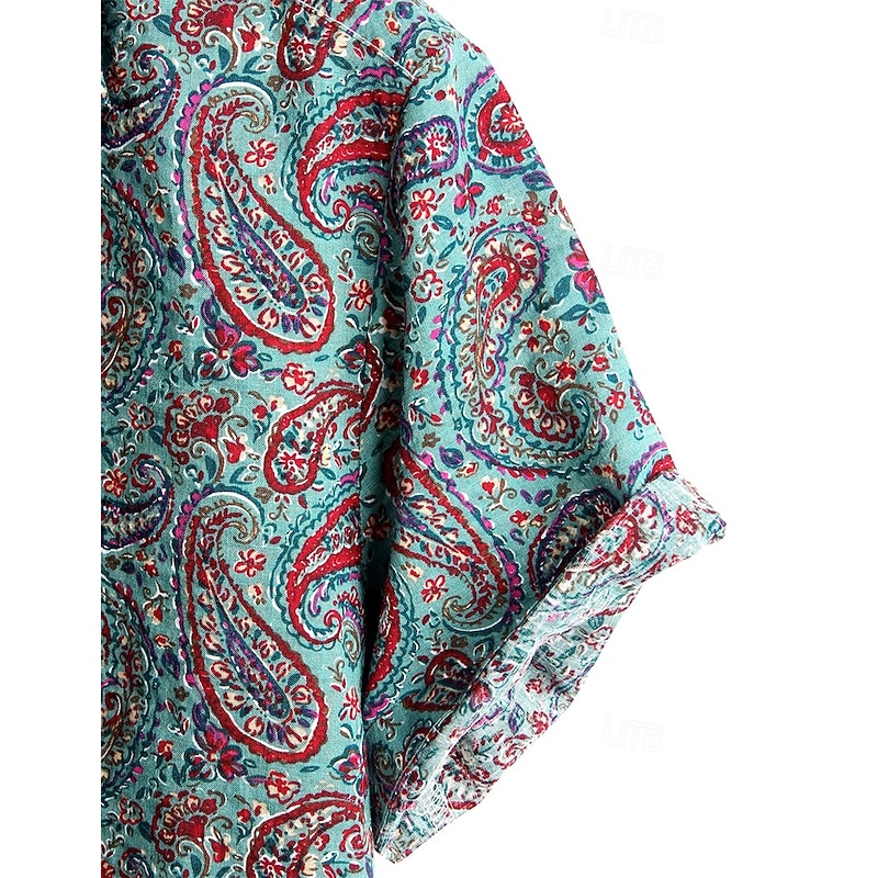 Retro Vintage Boho 1970s Shirt Hawaiian Shirts Hippie Paisley Fancy Dress Men's Halloween Carnival Music Festival Beach Vacation Wear Retro Theme Party Adults' Shirt4