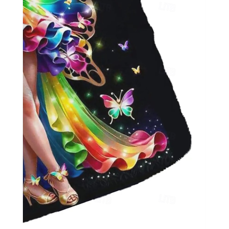 Girls' 3D Cartoon Butterfly T shirt Tee Short Sleeve Summer Spring Fashion Basic Kids 4-12 Years Crew Neck Outdoor Casual Daily Regular Fit4