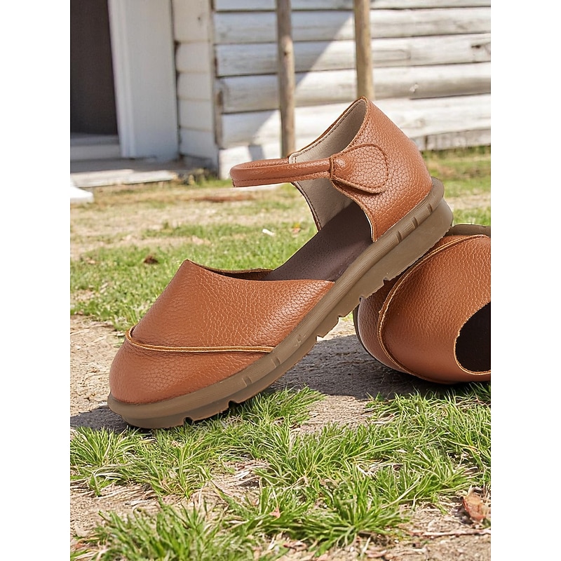 Women's Mary Jane Barefoot Flats – Cushioned Sole, Adjustable Strap, Wide Toe Box Comfort Shoes, Suitable for Farm Visits and Nature Trails2