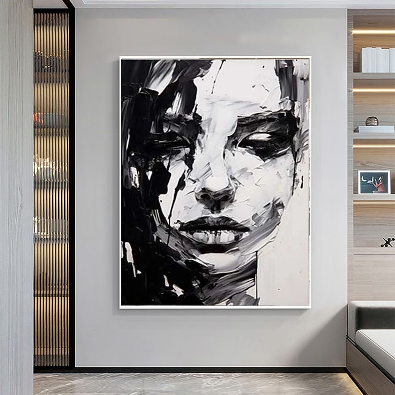 Hand Painted Wall Art  Portrait Woman Oil Painting On Canvas Custom Vintage Female Painting Living Room Wall Decor Modern Wall Art Home Decoration Decor ready to hang or canvas3