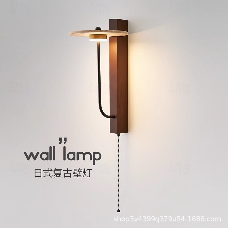 Wabi-sabi Yellow  LED Wall Sconce Lamp LED Atmosphere Light Staircase Courtyard Retro Balcony Bathroom Yellow Travertine 110-240V4