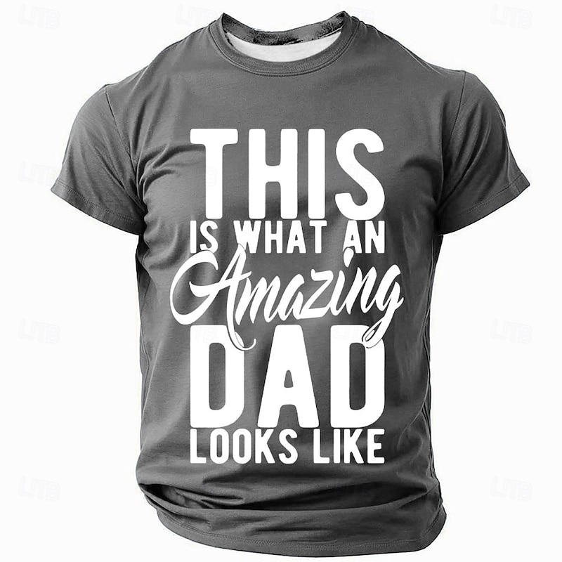 Men's Funny Slang Papa Dad T Shirt Short Sleeve T shirt 3D Print Crew Neck Round Neck Shirt Fashion Daily Basic Street Casual Daily Black Red Blue Summer Spring All Seasons Clothing Apparel S M L XL4