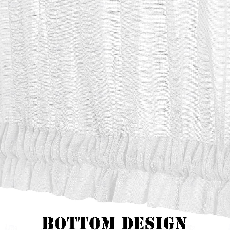 Linen French Door Curtains Privacy Light Reducing Door Curtain with Tieback Rod Pocket Curtain 1 Panel for Glass Door Feature Open Weave Textured4