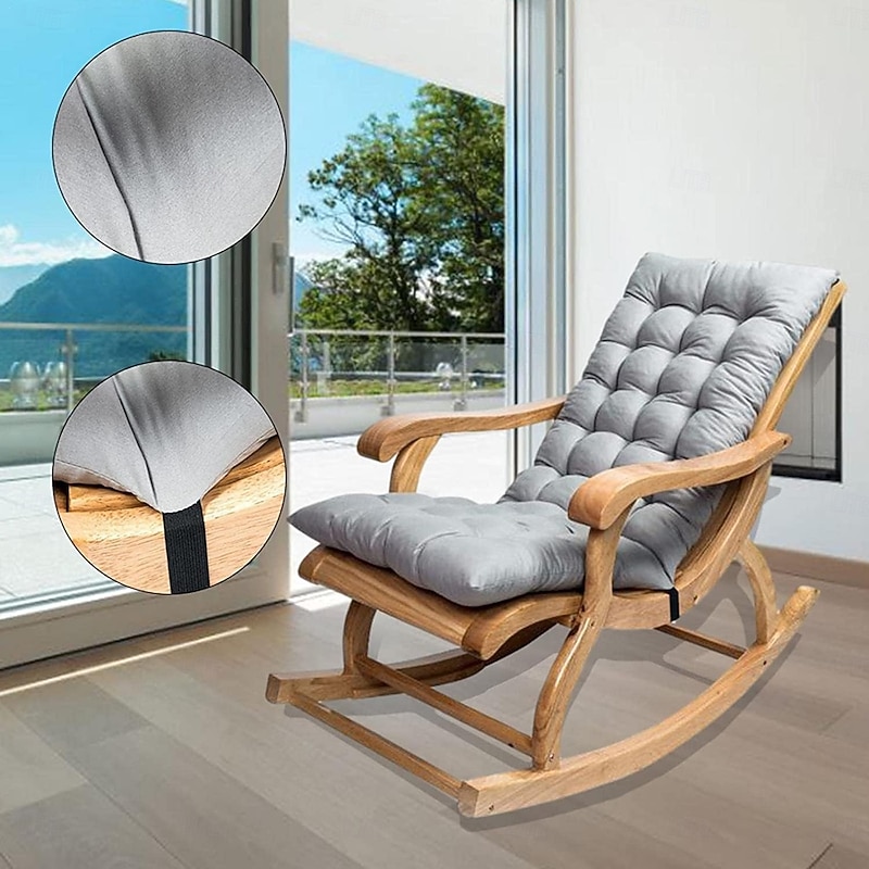 Outdoor Rocking Chair Cushion Pad, Indoor/Outdoor Patio Chaise Lounger Sofa Cushions Padded Soft Thicken Swing Bench Comfy Chair Cushion Pad2