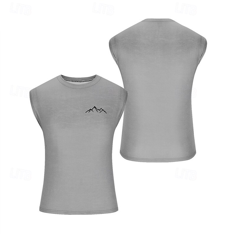 Men's Tank Top Vest Top Undershirt Sleeveless Shirt Sleeveless Crew Neck Summer Mountain Fashion Designer Basic Print Vacation Street Going out Black White Green Top Tee for Men2