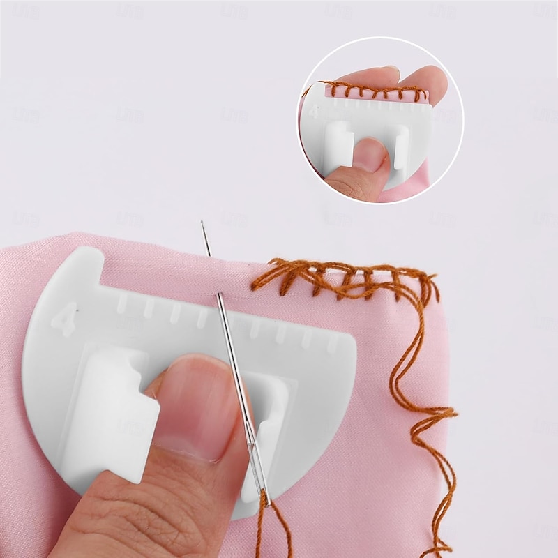 3pcs Sewing Needle Gauge Measuring Tool, Finger Thumb Ruler Sewing Template Lockranding Guide Tool for DIY Edge Stitching Lock Kit Quilting for Beginners