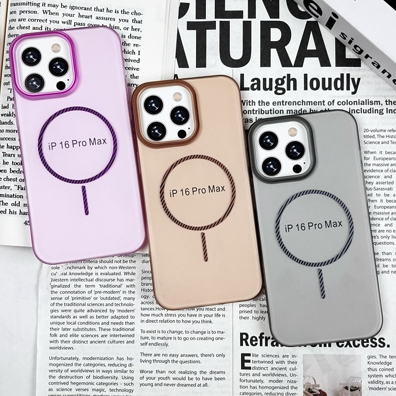 Phone Case For iPhone 16 15 14 Pro Max Plus 16e 13 12 Pro Max Back Cover Magnetic Adsorption Translucent Magnetic Support Wireless Charging PC3