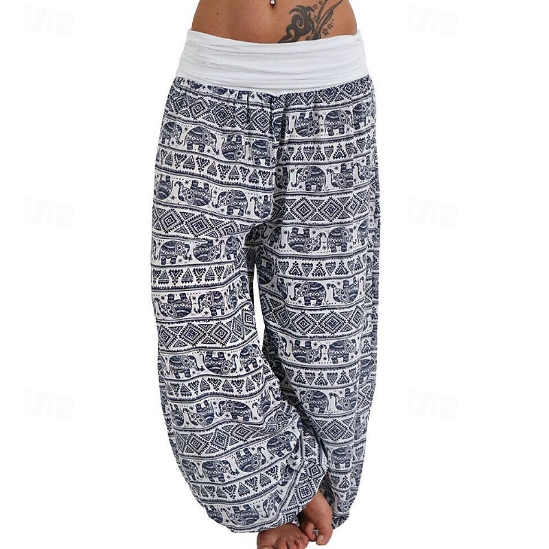 Women's Wide Leg Slacks Pants Trousers Fashion Boho Full Length Natural Floral Print Comfy Outdoor Comfortable Outdoor Vacation Holiday Magenta Black White Army Green Summer Regular Fit2