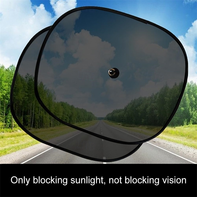 2-Pack Car Sun Shades – UV Protection, Static Film & Steel Mesh, Easy Suction Mount, Foldable for Storage, No Residue, 36×44cm, Fits Most Vehicles