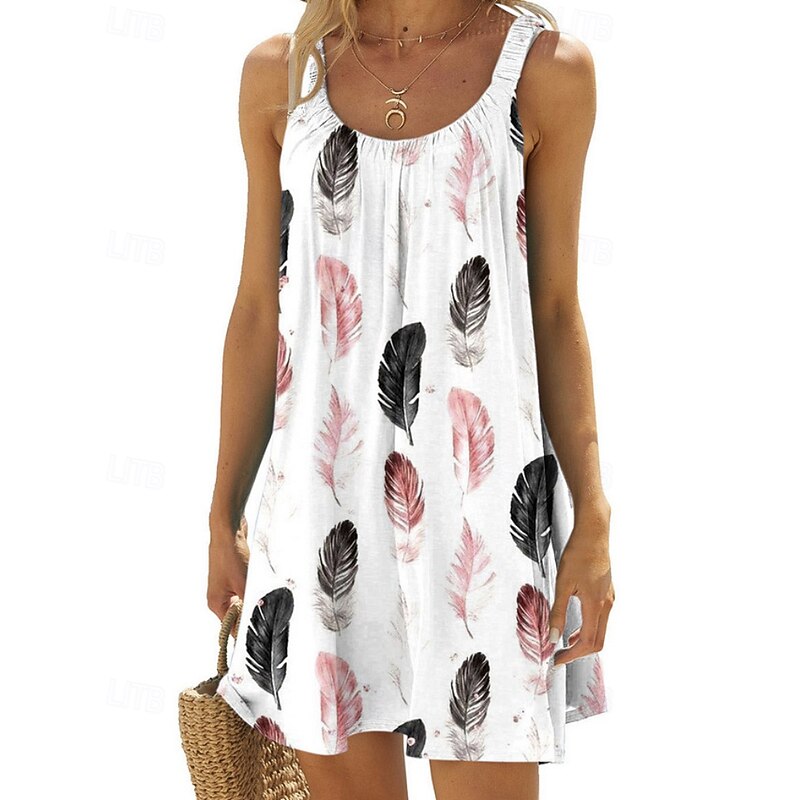 Women's Mini Dress Casual Dress Floral Dress Classic Modern Vacation Daily Going out Regular Fit Flower Sleeveless Crew Neck Black White Pink Blue Summer2
