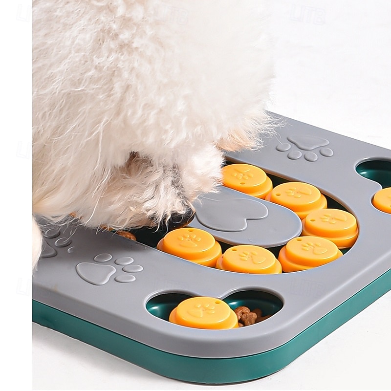 Dog Feeders / Food Storage / Feeding Bowl 24.7*24.7*2.6 L Plastic Washable Training Durable Color Block White Purple Gray Bowls & Feeding Training Home Causal2