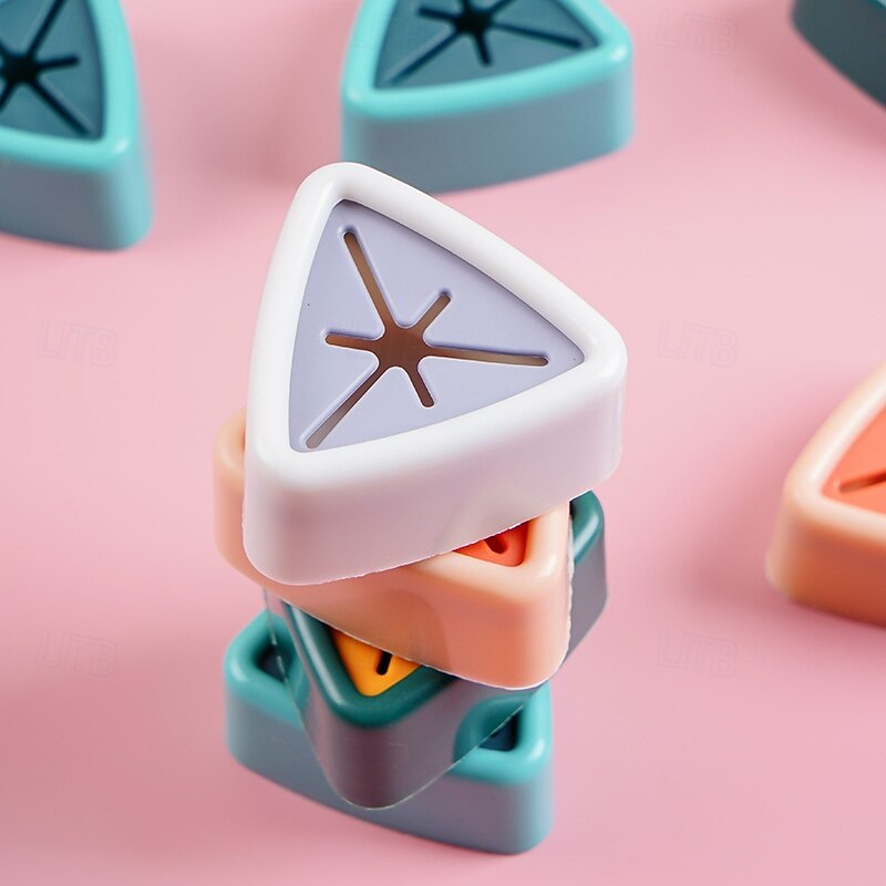 5/10pcs Triangle Push-In Towel Holder Clips, Self-Adhesive Wall Mounted Towel Grippers for Kitchen Bathroom, No-Drill Dish Cloth Hangers, Colorful Towel Hooks for Home Use3