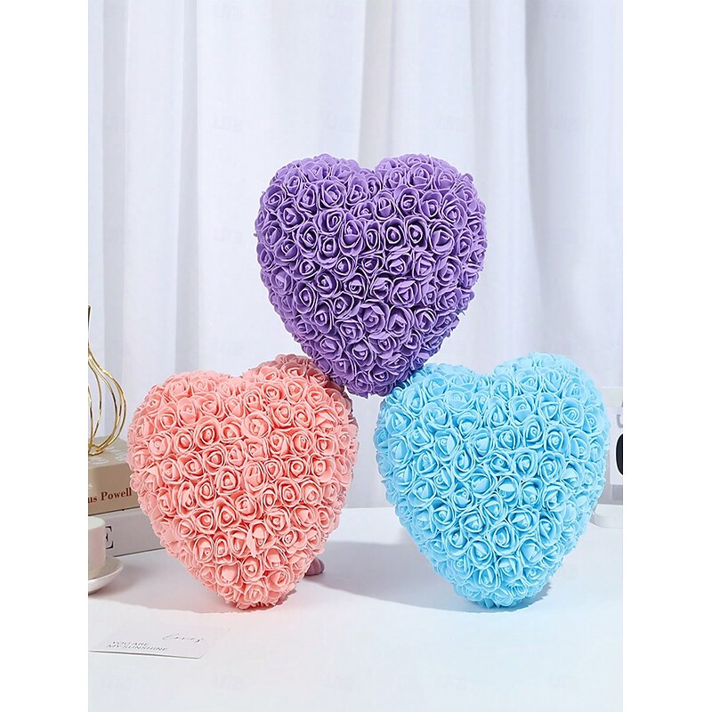 18cm Cute Romantic Preserved Rose in Heart Shape, Ideal Gift for Mother, Friend, Birthday, Anniversary, Valentine's Day Gift