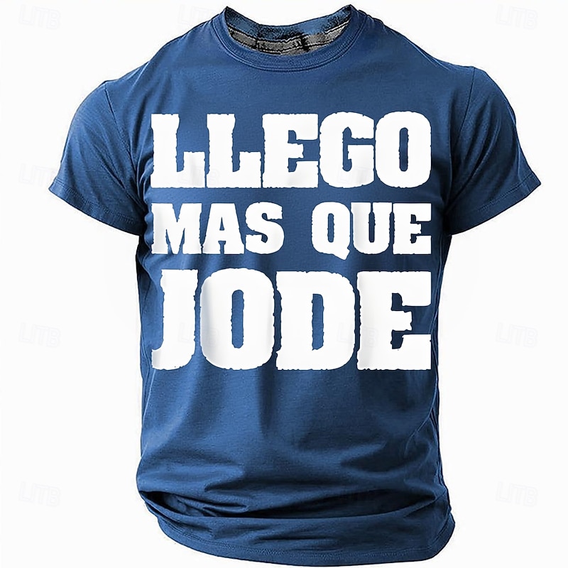 Men's Funny Slang Spanish T Shirt Short Sleeve T shirt 3D Print Crew Neck Shirt Fashion Daily Basic Street Casual Daily Black Red Blue Summer Spring All Seasons Clothing Apparel S M L XL XXL XXXL3