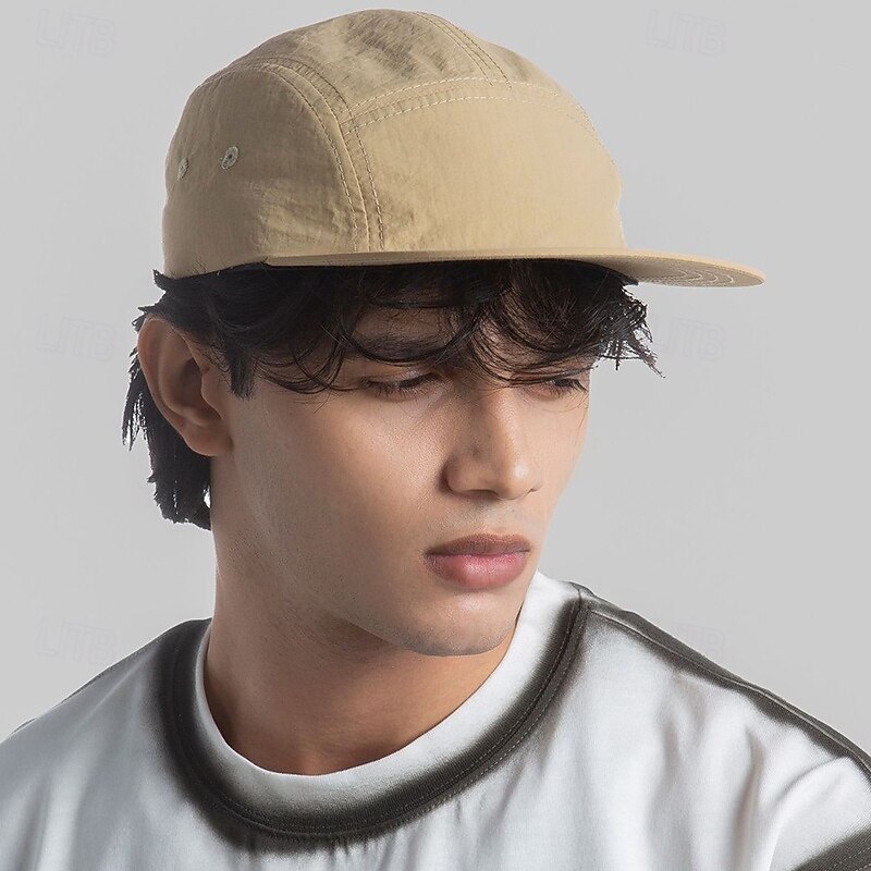 Baseball Cap Tennis Cap Men's Cap Solid Colored Classic Fashion Sun Protection Breathable Moisture Wicking for Tennis Baseball Running Summer Dark Grey Black White - Main Image