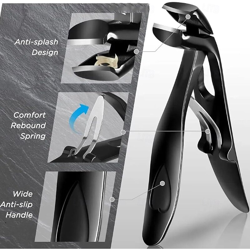 3pcs/set Toenail Clippers for Thick Toenails, Upgrade Nail Clippers Set for Men, Long Handle Wide Jaw Toe Nail Clippers for Thick Nails, Professional Ultra Sharp Cutter Fingernail Clipper2