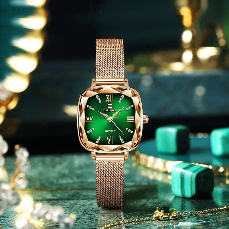 Retro Square Dial Women's Quartz Watch – Elegant Alloy Strap, Fashion Style, IPX7 Waterproof, Casual Daily Wear, Ideal Gift for Ladies - Main Image