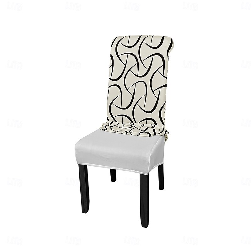 Asymmetric Dining Chair Cover/Elastic Dining Chair Covers, Xl/Extra Large, Removable, Washable And Soft, Extra Large Kitchen, Hotel And Banquet Dining Chair Covers4