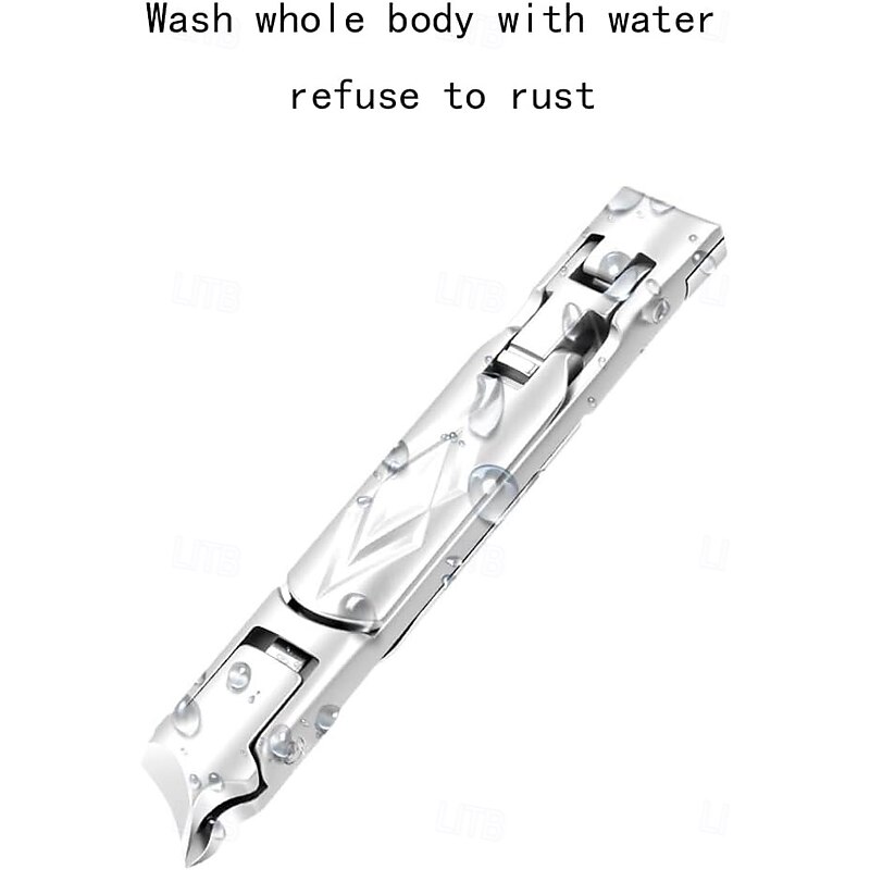 Nail Clippers,Wide Jaw Opening Anti-Splash Slanted Thickening Stainless Steel Toenail Clippers with Oblique Curved Blade, Portable Folding Dual-Use Nail Trimmer for Grooming2