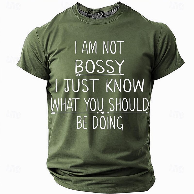 Mens Funny Graphic T-Shirt - I Am Not Bossy I Just Know What You Should Be Doing Short Sleeve Tee3
