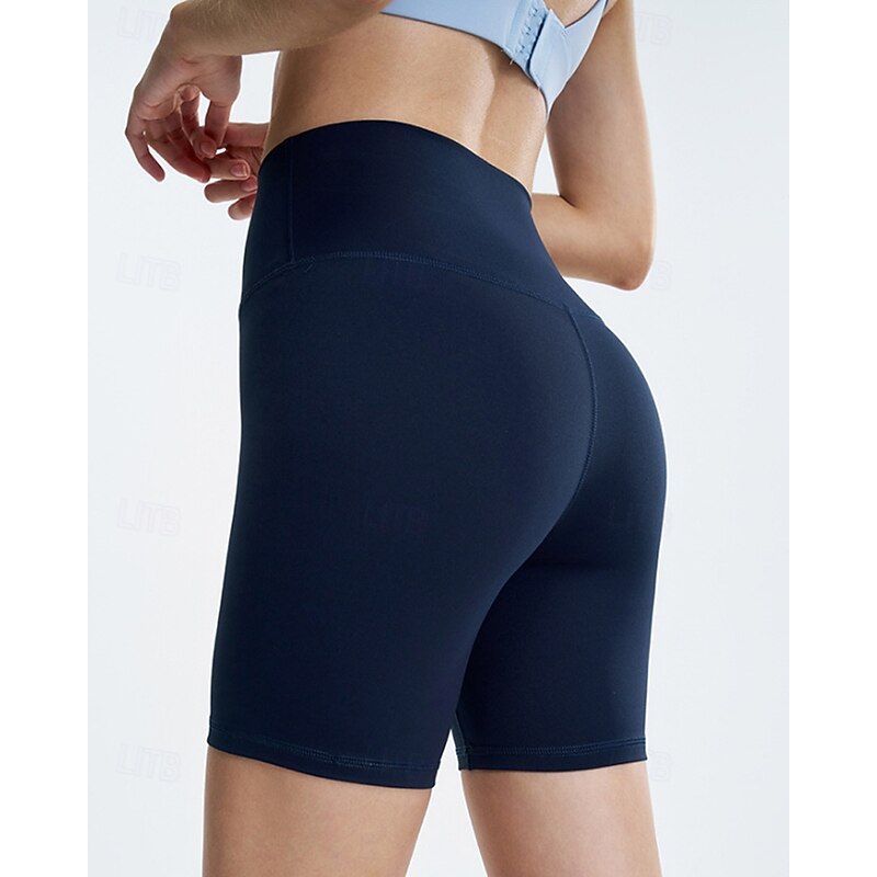 Women's Solid Colored Cycling Bib Shorts Tennis Shorts Wide Waistband Quick Dry Pilates Tennis Pickleball Leggings Bottoms Navy Black Pink Tennis Clothing4