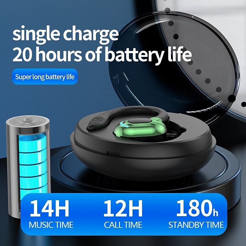 L8 Wireless Bluetooth Ear Hook Earbuds – IPX4 Waterproof, 14H Battery, Dual-Port Charging Case, HiFi Sound, Lightweight Sport Gaming Headphones2