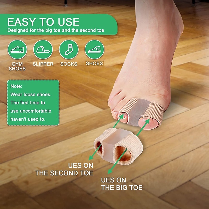 Gel Toe Separators for  for Toe Overlapping and Crooked Toe Straighteners Toe Spreader Toe Separators with Fabric Lining for Big Toe Silicone Toe Spacers3