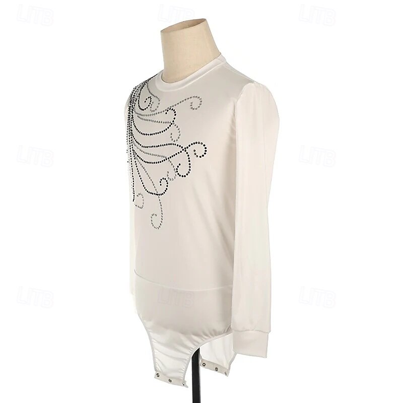 Men's Boys Figure Skating Costumes High Elasticity Training Competition Skating Wear Classic Crystal / Rhinestone Long Sleeve Ice Skating Figure Skating4