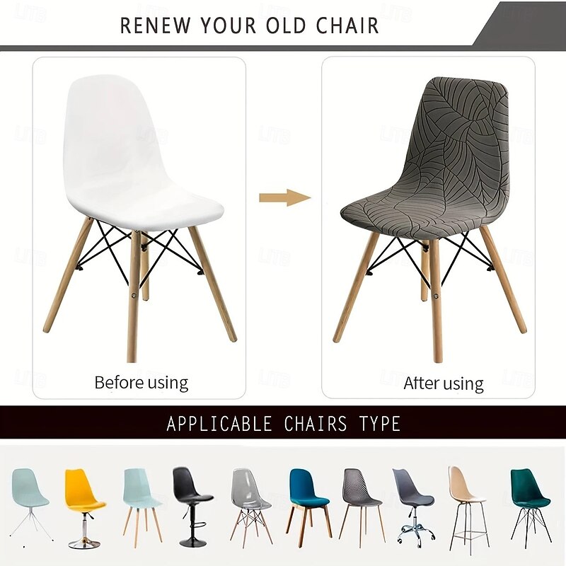 Dining Chair Cover with Plants Jacquard Design Stylish and Durable Slipcovers for Dining Room Chairs, Stretchable and Protective. Perfect for Home, Weddings, and Banquets4