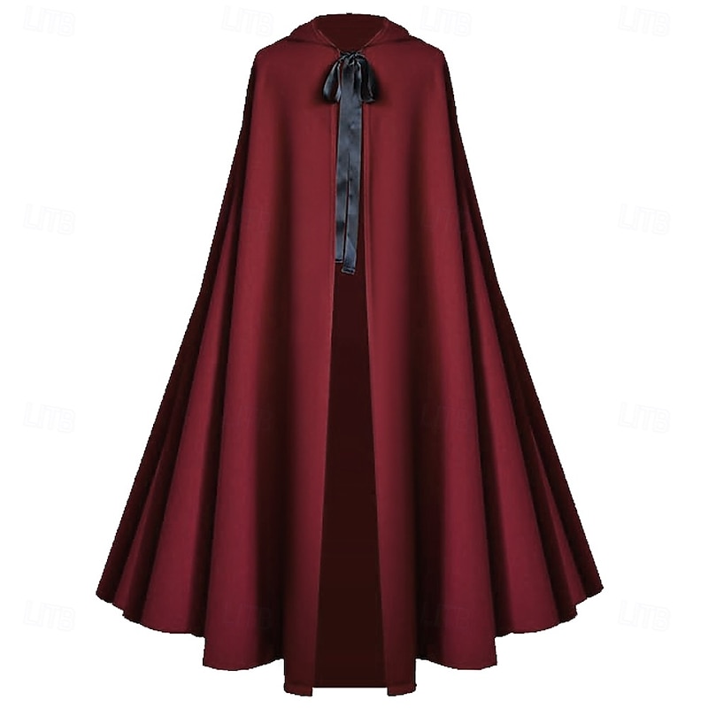Retro Vintage Medieval 17th Century Cloak Fancy Dress Men's Women's Halloween Masquerade Performance Party Adults Cloak2
