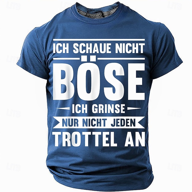Men's Funny Slang German T Shirt Short Sleeve T shirt 3D Print Crew Neck Shirt Fashion Daily Basic Street Casual Daily Black Red Blue Summer Spring All Seasons Clothing Apparel S M L XL XXL XXXL2