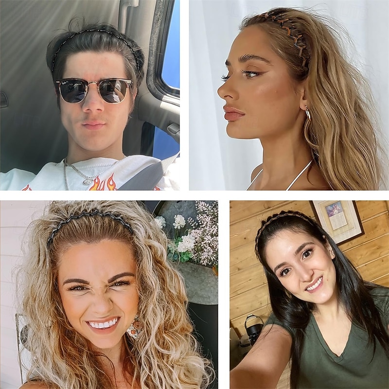 2 Pcs Zig Zag Headbands for Women Teen Girls Men, Plastic Hair Bands with Teeth Thin Zigzag Head Bands for Women's Hair, Non Slip Black Comb Hairbands Accessories4