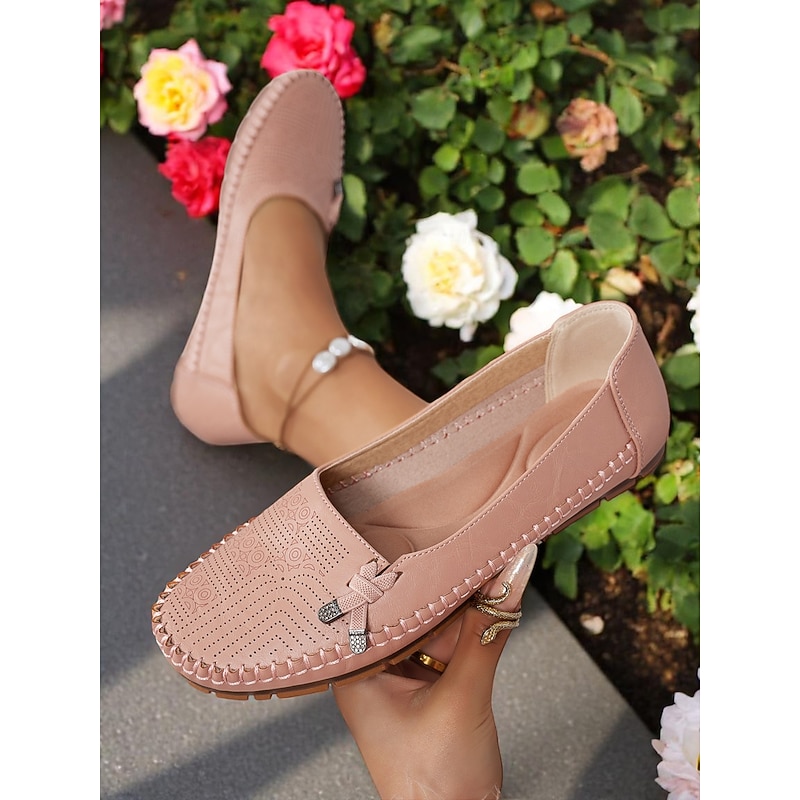 Women's Soft Pink Loafers – Comfortable Slip-On Driving Moccasins for Office, Shopping and Weekend Outings3