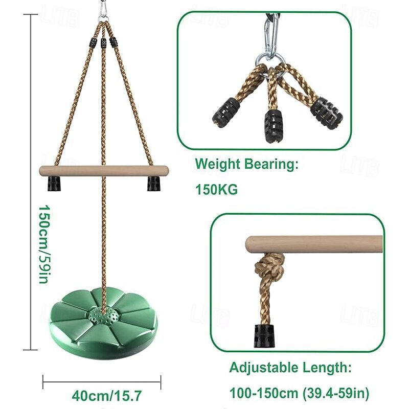 Children's Disc Swing Swing Game Accessories 7-foot Adjustable Gym Jumpsuit Backyard Tree Hanging Chair Outdoor Gaming Equipment2