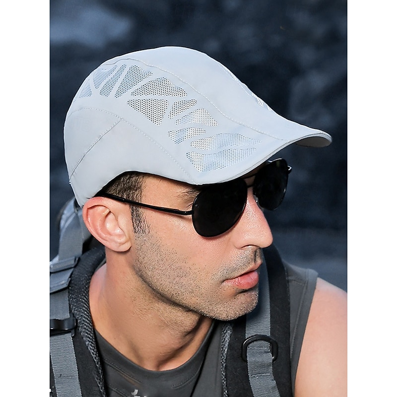 Men's breathable beret with mesh panel, Adjustable for outdoor activities and running