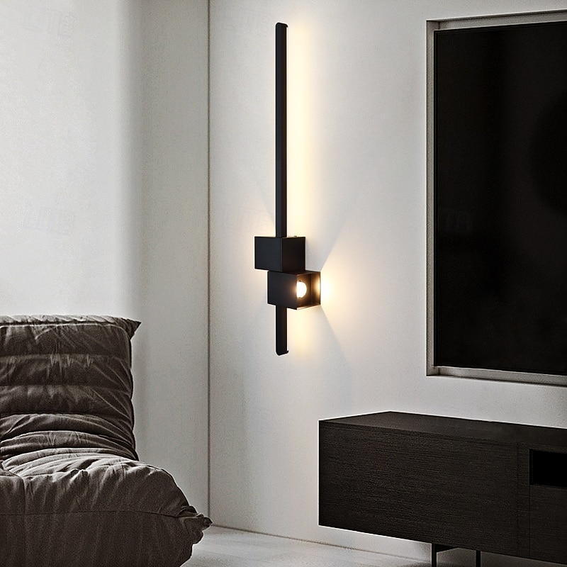 LED Wall Sconce Up and Down Light 10W Modern Aluminum Background Lamp 40/60/80/100/120cm Warm White Indoor Lighting Black 110-240V 1PCS