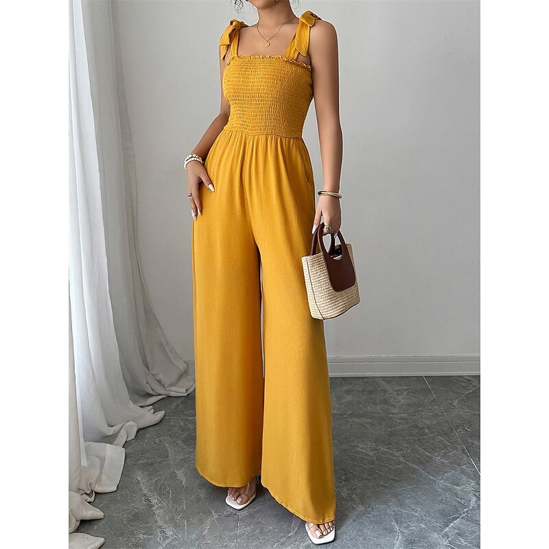 Jumpsuits Quinceanera Dresses Elegant Dress Wedding Wedding Guest Floor Length Sleeveless Spaghetti Strap Polyester Backless with Ruched