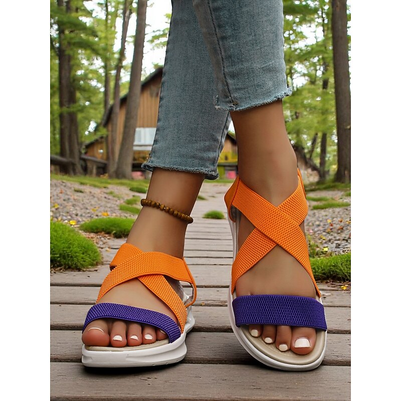 Women's Casual Multicolor Sandals - Vibrant Straps and Lightweight Design, Ideal for Active and Fashion-Forward Outdoor Activities4