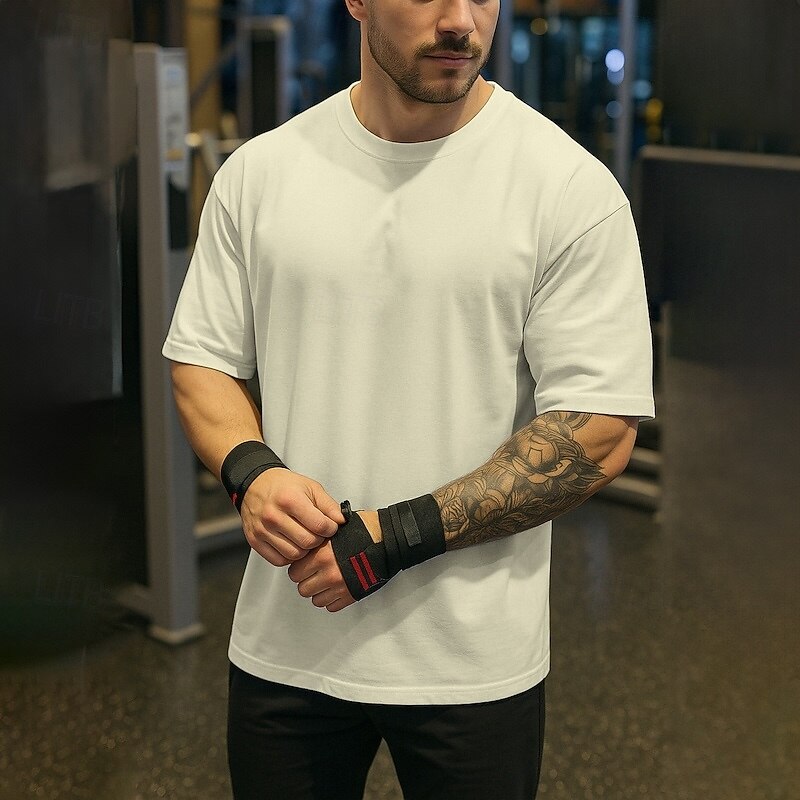 Men's T Shirt Tee Short Sleeve Shirt Tee Top Short Sleeve Crew Neck Summer Plain Fashion Designer Basic Vacation Street Going out Apricot Black Pink Top Tee for Men