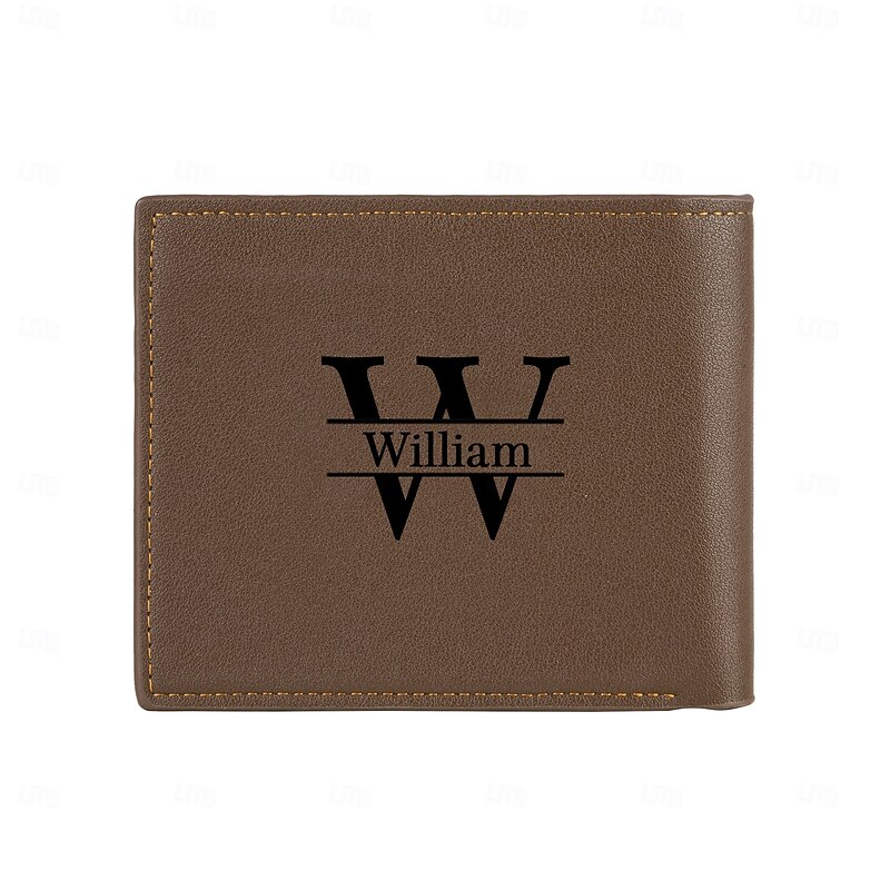 Personalized Photo Engraved Leather Wallet Custom Best Gift for Dad, Name and Initial on Back, Father's Day, Birthday, Anniversary, Christmas Gift for Him, Personalized for Men4