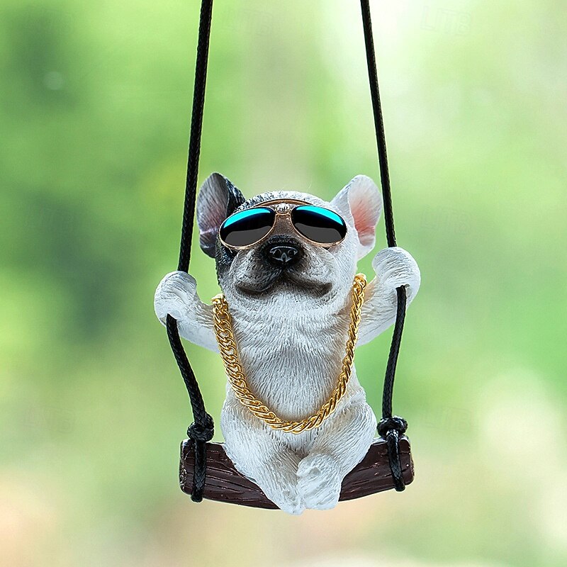 Resin Dog Rearview Mirror Ornament, Dog Rear Mirror Accessories - Retroview Mirror Decoration - Cute Car Ornament for Truck Van Sedan for Bedrooms for Camer4