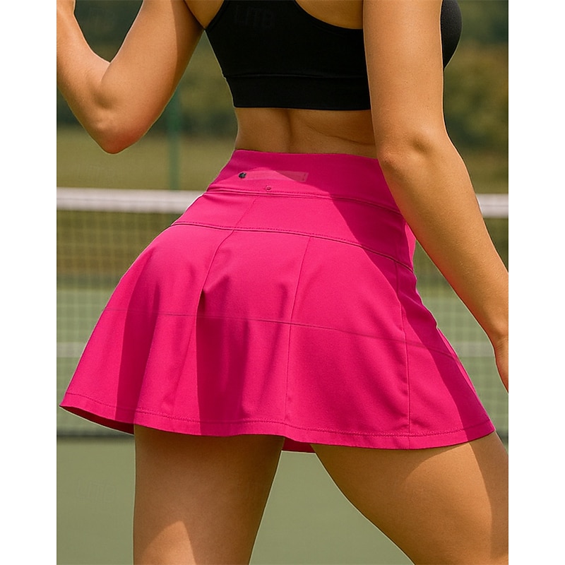 Women's Solid Colored Tennis Skirts Pleated Sweat-Wicking Moisture Wicking Breathable Tennis Golf Pickleball Black White Dark Navy Tennis Clothing3