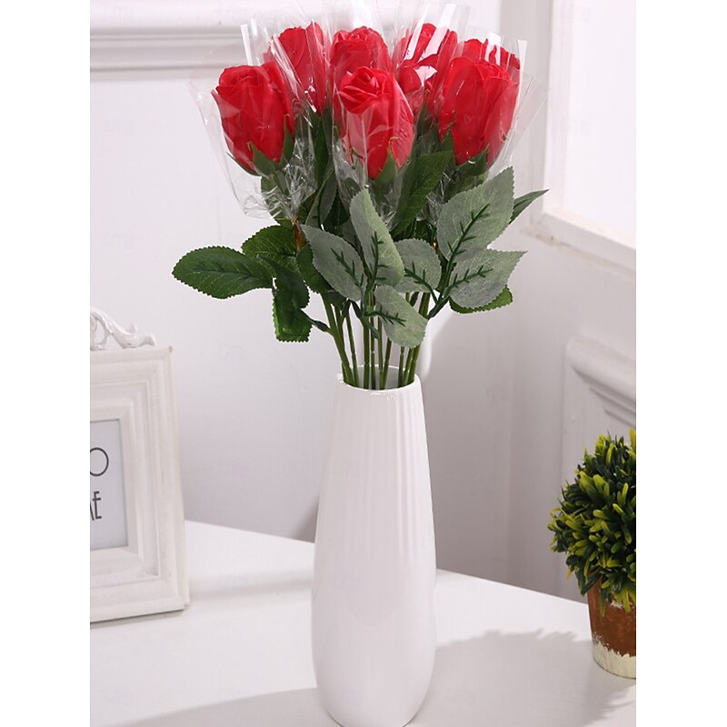 Single Artificial Soap Flower in Creative Transparent Gift Bag, Ideal for Christmas, Mother's Day, Birthday, Wedding, Valentine's Day, Anniversary, Teacher's Day, and Graduation Gifts, Home and Hotel Decoration2