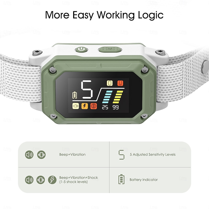 Dog Training Anti Bark Collar Shock Collar Anti Bark Device Pet Friendly Dog 3 Modes Beep Vibration Dog Adjustable Anti Bark Automatic Safety ABS+PC Electronic Behaviour Aids For Pets2